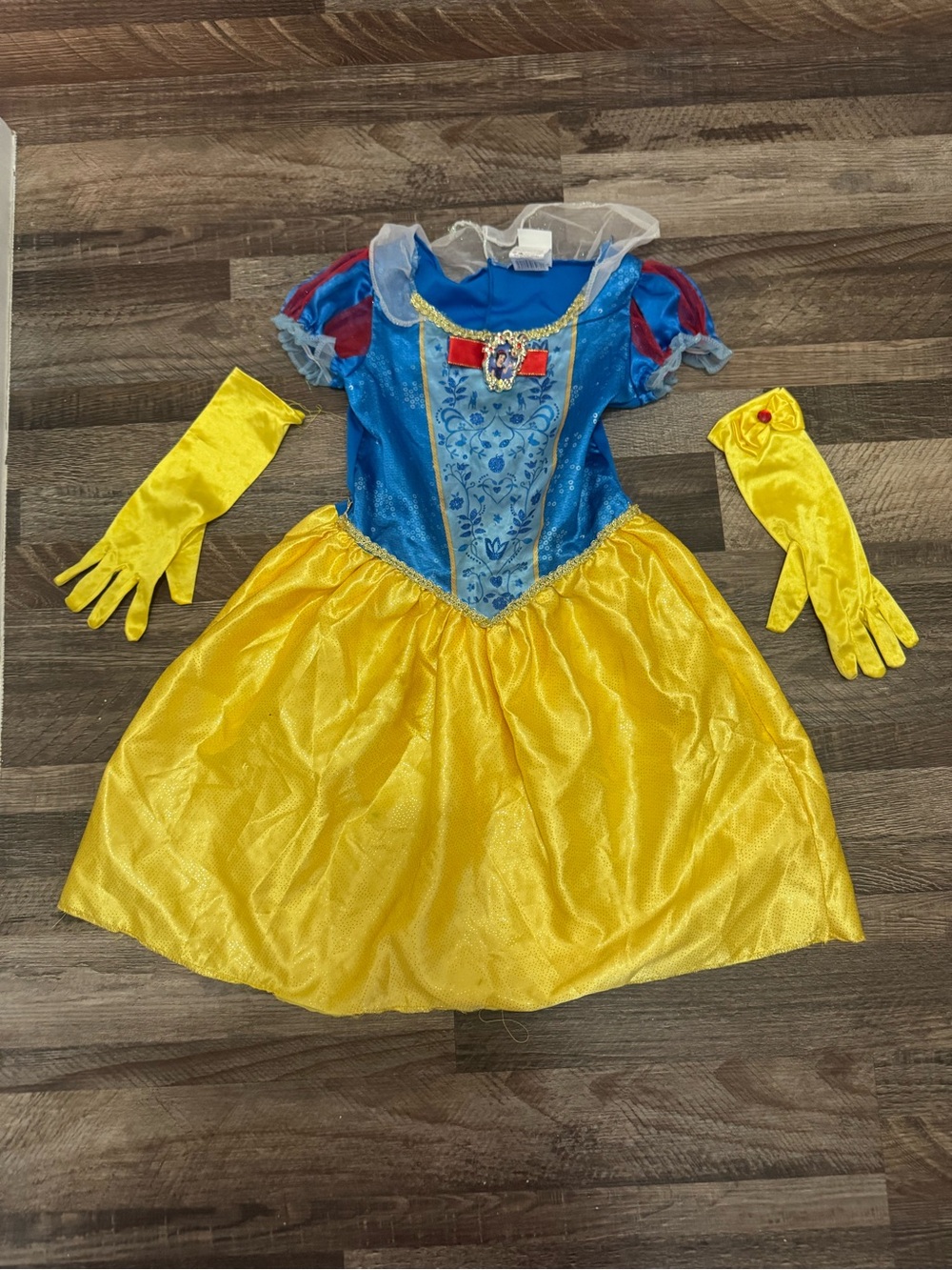 Girls Classic Snow White Princess Dress Costume with Gloves